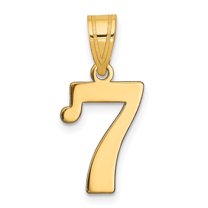 Diamond2Deal 14K Yellow Gold Polished Number 7 Pendant for Women (L- 0.67 inch, W- 0.44 inch)