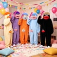 thumbnail image 4 of ZHANGDER Big Mouth Monster Onesie with Comb, Plush Monster Onesie Soft Plush Loungewear No Shoes, 4 of 6