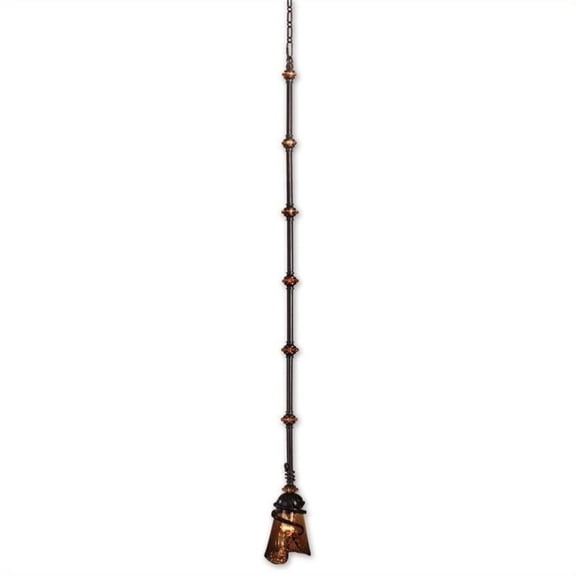 Allora Wrought Iron and Glass Mini Pendant in Oil Rubbed Bronze