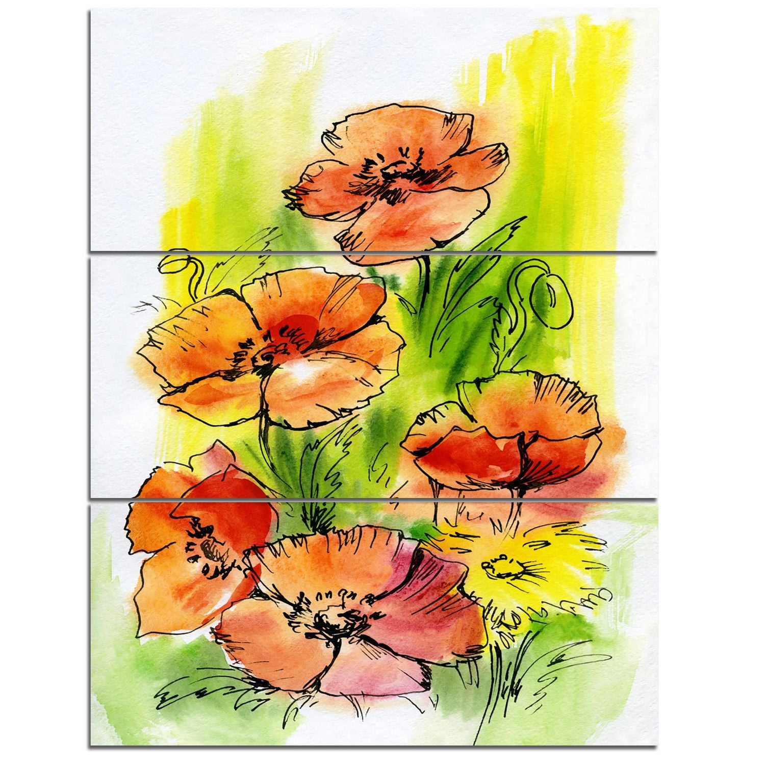 Design Art Bouquet Poppies Canvas Print