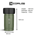 thumbnail image 3 of Corloq EDC120 Ceinture Tactique Robuste Compacte Étanche pour Rangement, Accessoire de Pochette Molle, Zytel Haute Résistance, Corps Vert, Capuchon Noir, 3 of 7