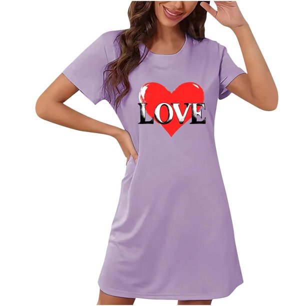 Camisón corto de talla grande para mujer, camisón de manga corta con estampado de pecho a la moda, camisón para mujer