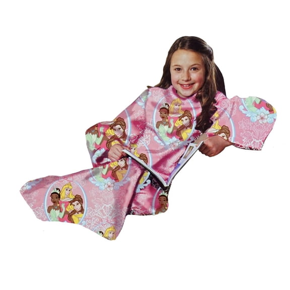 Disney Princess Youth Comfy Throw ~ The Blanket with Sleeves - With Cinderella, Jasmine & Belle