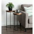 thumbnail image 4 of Kate and Laurel Espada Rustic Round End Table, Set Of 2, Rustic Wood And Black Metal Frame, Farmhouse-Inspired Home Accent, 4 of 6