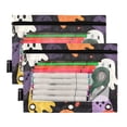 thumbnail image 5 of FORMRS 2 Pack Pencil Pouch for 3 Ring Binder with Clear Window Zipper Case, Yellow Halloween Ghosts, 5 of 6