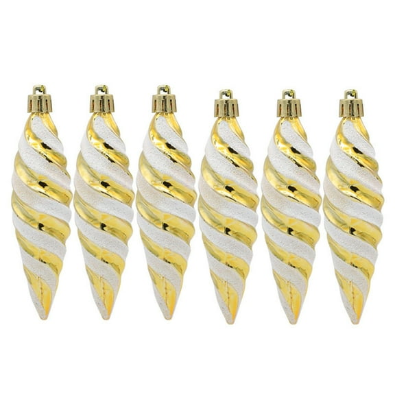 Tkrady Christmas Ornaments-Christmas Tree Pendants Christmas Pointed Spiral Thread Candy Pendant Christmas Hanging Decorations Party Supplies