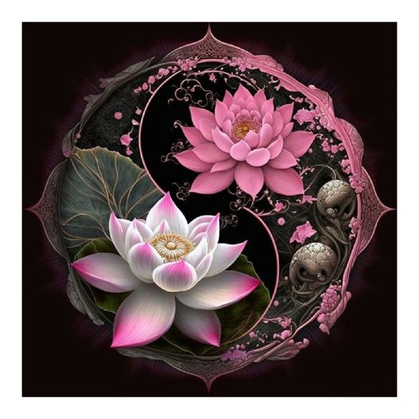 Pintura de diamante 5D DIY taladro redondo completo Lotus Kit decoración del hogar arte artesanal Hugtrwg Para estrenar