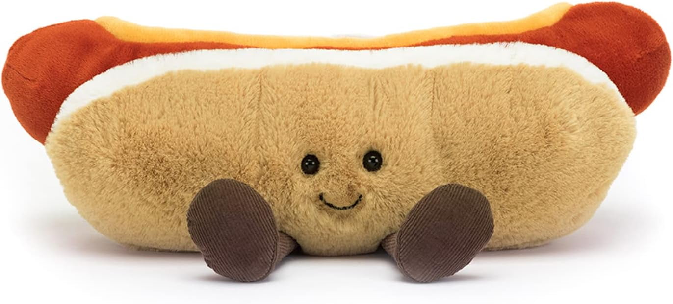 Jellycat Amuseables Hot Dog Stuffed Toy, 10 inches - Food Plush - Fun Gift Idea