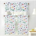 thumbnail image 6 of dinii Vegetables Slub Kitchen Curtains Window Tier Valance Set Farmhouse Short Café Bathroom Window, 6 of 6