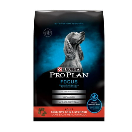 Purina Pro Plan Sensitive Skin and Sensitive Stomach Dry Dog Food, FOCUS Sensitive Skin & Stomach Lamb & Oat Meal Formula - 24 lb. (Best Dog Food For Skin Problems)