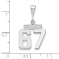 thumbnail image 2 of 14k White Gold Polished Finish Small Size Number 67 Charm Pendant, 2 of 2