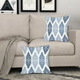 thumbnail image 4 of Navy Blue Pillow Covers 20x20 Inch Blue and White Boho Decorative Throw Pillow Covers Bohemian Geometric Outdoor Pillowcases Cotton Linen Cushion Covers for Couch Sofa Bed Decor (Pack of 2), 4 of 6