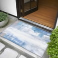 thumbnail image 5 of 2x3 Door Mat Rug, Blue Grey Abstract Art Non-Skid Rubber Backing Large Rectangle Rugs - Living Room Bedroom Home Office, Modern Shabby Farmhouse Indoor Floor Mat Carpets Washable Rug, 5 of 9