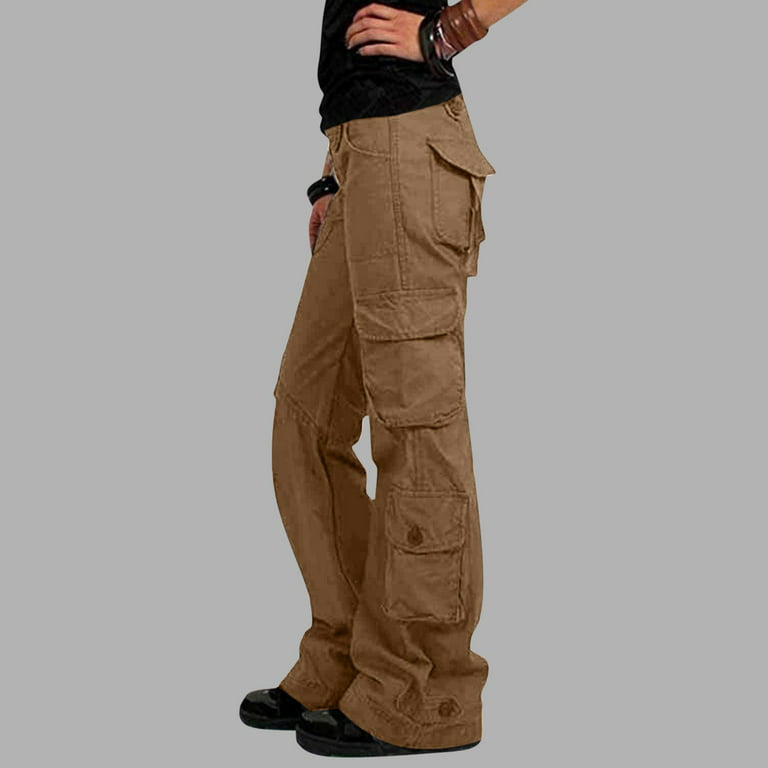 Amtdh Women's Trendy Cargo Pants Clearance Solid Color Work Low