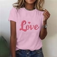 thumbnail image 2 of VKOYWKM Valentine's Day Heart T Shirts Romantic Love Graphic Tees Short Sleeve Casual Spring Tops Crew Neck Loose Fit Valentine T-Shirts, 2 of 6