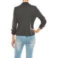 thumbnail image 4 of Moa Collection Women's Fitted Solid Blazer with Button Closure and Ruched Sleeves, 4 of 7
