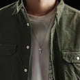 thumbnail image 6 of Leander Cross Ring Necklace, Faith Ring, Jesus Christ Cross Chain and Ring, Unisex, 6 of 7