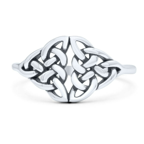 Triquetra Dainty Celtic Double Knot Weave Ring Band 925 Sterling Silver Size 4