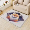 thumbnail image 2 of Floral Area Rug 4x5, Fox Rugs for Bedroom Living Room, Colorful Carpet, Machine Washable Rug, Non Slip Soft Low Pile Rugs Home Decor T6&-95, 2 of 7