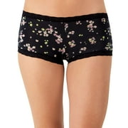 Maidenform® One Fab Fit® Microfiber Boyshort Underwear with Lace 40760 Color: Black Floral Fab Size: 7