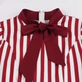 thumbnail image 5 of Formal Dresses for Women Short Sleeve Bowknot Neck Striped Retro Vintage 1950s Dress Fit and Flare Swing Cocktail Dress, 5 of 6