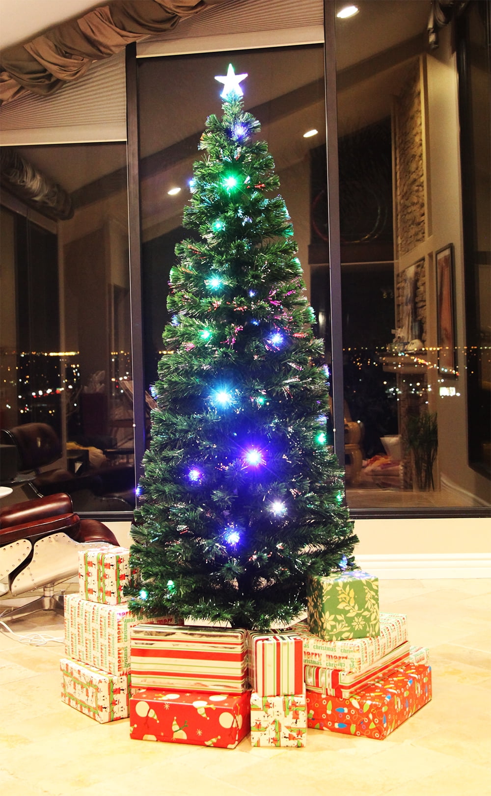 8ft  Digital LED Fibre Optic Christmas Tree Winter Holiday Home d�coration 