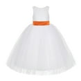 thumbnail image 2 of Ekidsbridal Girl Communion Dress - Floral Lace White Tutu with Bow Sash LG7noFT-A (Size: M-10), 2 of 3