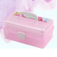 thumbnail image 3 of MasteelfCA Craft Storage Container Box Portable Multi-function Painting Box with Three Layers (Pink), 3 of 7