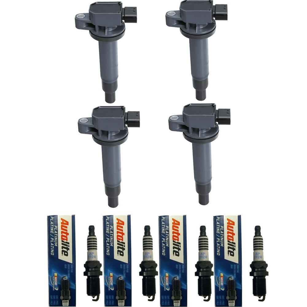 Set of 4 ISA Ignition Coils and 4 Autolite Spark Plugs replace 2000