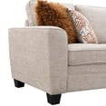 thumbnail image 6 of Furniture of America Aimee Modern Chenille Track Arm Loveseat with Pillows, Taupe, 6 of 14