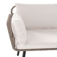 thumbnail image 6 of Dextrus 3 Pieces Patio Furniture Set, Wicker Rattan Outdoor Conversation Set of L-Shaped Sofa with Cushions and Side Table  - Beige, 6 of 10