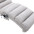 thumbnail image 6 of Massage Recliner Chaise Chair, Modern Linen Floor Massage Recliner with Side Pocket, Metal Legs, Remote Control, Heavy Duty Indoor Lazy Chaise Lounge Chair for Gaming, Sleeping, LIGHT GREY, 6 of 8