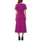 thumbnail image 3 of INSPIRE CHIC Vestido de Ropa de Mujer con Volantes para Invitadas de Boda Cuello Redondo de Manga Corta Vestidos Formales de Cóctel Midi M Púrpura, 3 of 6