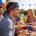 thumbnail image 2 of Yhmxh 4th of July Headband American Flag Tennis Tie Headband Hair Band for Womens, Mens, Adults, Patriotic Sweatbands Headbands Independence Day Hair Accessories, 2 of 7