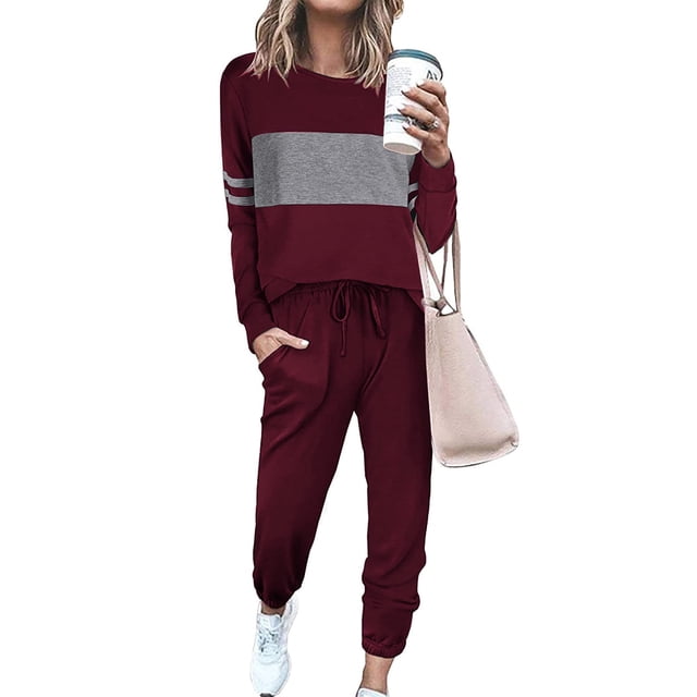 Conjunto Deportivo PRETTYGARDEN 2025 Manga Larga Rojo Vino XL