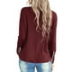 thumbnail image 5 of VISgogo - Camiseta holgada informal para mujer, color sólido, cuello redondo, manga larga, puños recortados con botones VISgogo  moda, 5 of 9