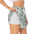 thumbnail image 2 of Bixox Women's Tulips Flowers pattern 2 in 1 Running Shorts - Lightweight Athletic Workout Gym Yoga Shorts Liner with Pockets - Medium, 2 of 7