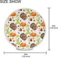 thumbnail image 4 of SKYSONIC 60" Thanksgiving Round Tablecloth Autumn Pumpkin Turkey Washable Polyester Table Cloth Decorative Table Cover for Christmas Wedding Party Dining Banquet, 4 of 7
