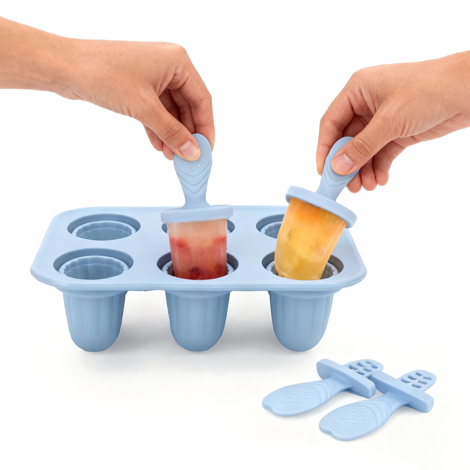 Leatfisat Silicone Molds With Sticks, Mini Molds For Breastmilk Molds For Teething Relief, Frozen Treats Maker Maker Ice Pop Mold For Toddlers Kids