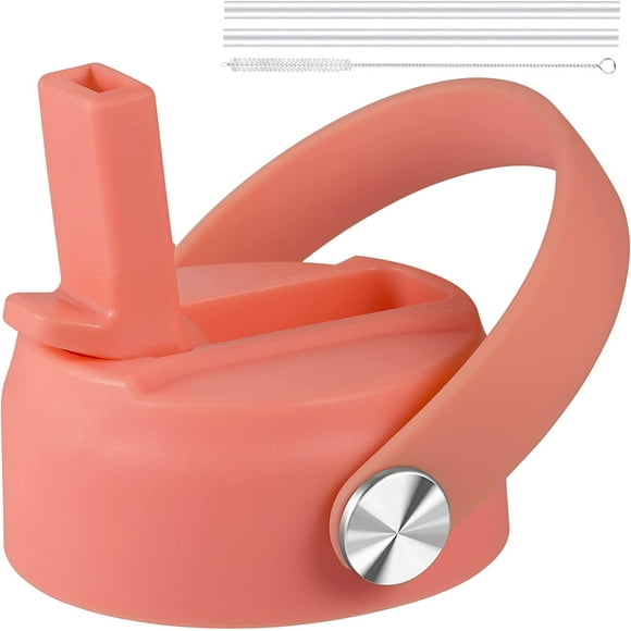 TRAHOO-Straw Lid for Hydro Flask Wide Mouth, Flex Straw Lids with Straw for Hydro Flask Wide Mouth 12 16 18 20 32 40 64 oz, Flexible Handle Replacement Lid Straws Cap Top Accessories