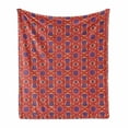 thumbnail image 1 of Ethnic Soft Flannel Fleece Throw Blanket, Ornamental Bold Pattern in Vibrant Tones, Cozy Plush for Indoor and Outdoor Use, 50" x 70", Violet Blue Dark Magenta, by Ambesonne, 1 of 5