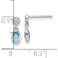 thumbnail image 4 of Sterling Silver Ss Rh Plated White Ice .02Ct. Dia. And Blue Topaz Post Earrings (Width 5) (Length 12) - Jbsp, 4 of 5