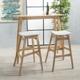 thumbnail image 2 of GDF Studio Hosk Light Beige Fabric/ Natural Oak Finish Rectangular 3 Piece Bar Set, 2 of 9