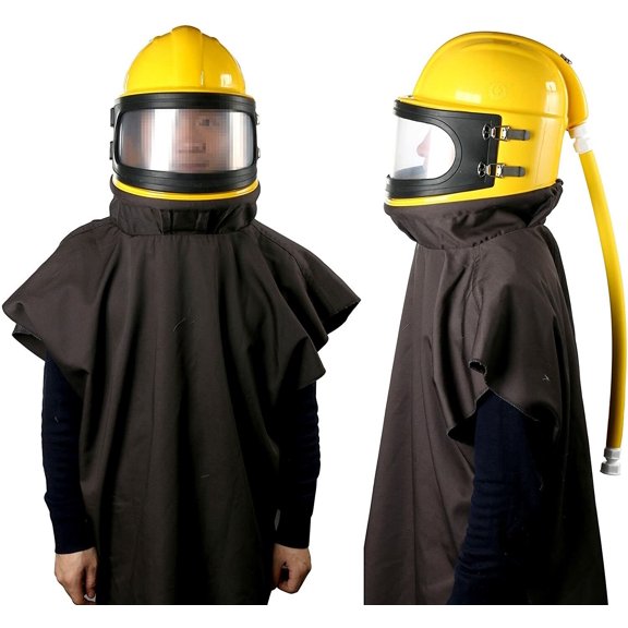 Safety Sandblast Helmet Sandblaster Sandblasting Hood Protector Gear 10 Lens