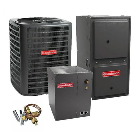 Goodman HVAC System, New, 3.5 Ton Capacity, 95% Efficient, 2-Stage, Central Heating and Cooling, Gas Furnace, and Electric AC