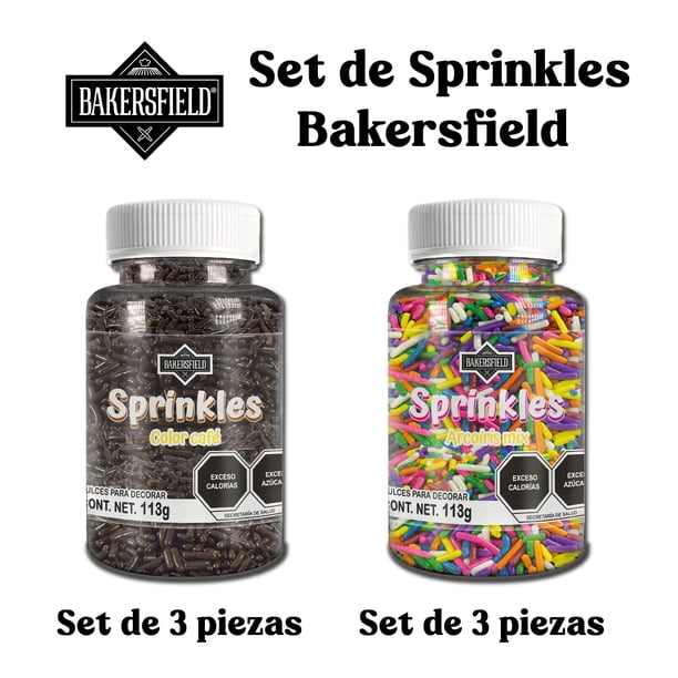 Decoracion de Reposteria Bakersfield Sprinkles Colores 113 gr Set de 6 piezas