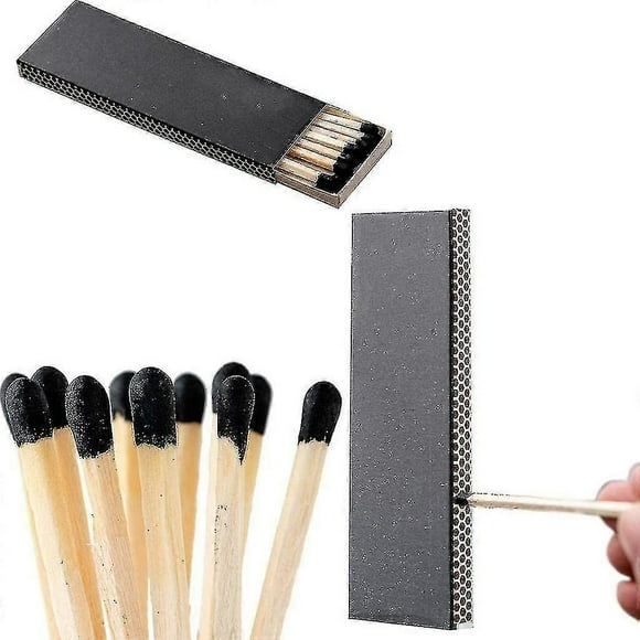120pcs/10 Boxes Black Decorative Matches With Striker Paper-small Premium Wooden Matches Replacement