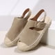 thumbnail image 5 of Amzcrzy Zapatos de mujer,Zapatos de mujer,Zapatillas de mujer, Zapatos de verano para mujer, planos, de paja tejida, informales, con punta redonda, sandalias para mujer, prendas de vestir exteriores, 5 of 9