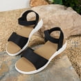 thumbnail image 4 of Beach Sandals for Women Comfy Casual Arch Support Elastic Strap Walking Shoes Lightweight Summer Flat Athletic Shoes Black Size 8, 4 of 6