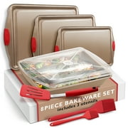 Joytable Cookie Sheet Set, Cookie Sheet Non-Stick Sets for Oven, Brown, 4 Pack